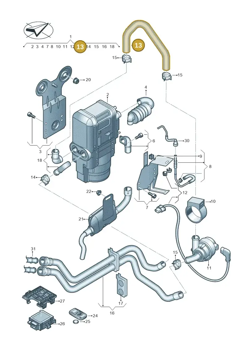 5Q0819362 — SEAT Ateca Style (2016-) diagram 597819071, position 13