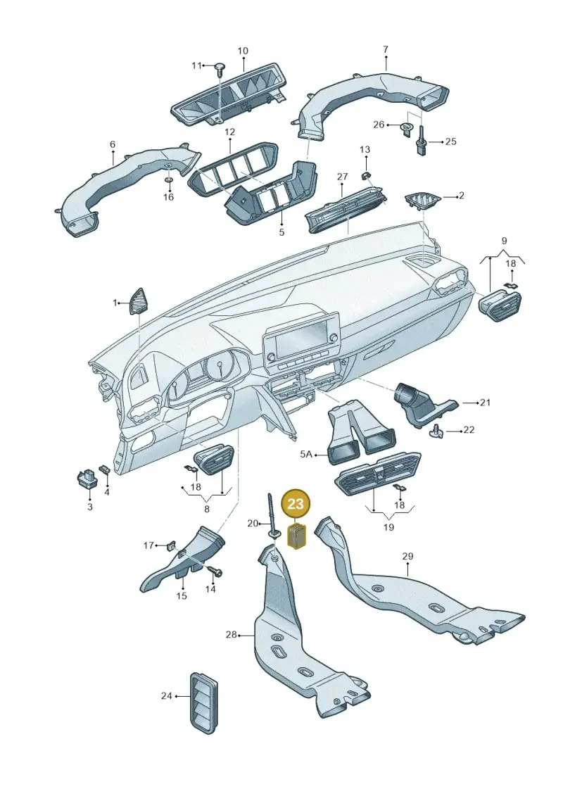 5Q0819663 — SEAT Leon style (2019-) diagram 5fn819030, position 23
