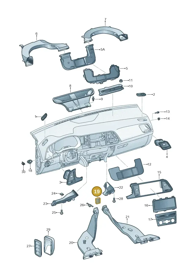 5Q0819663 — SEAT Ateca Style (2016-) diagram 893819300, position 19
