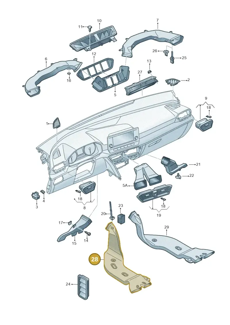 5Q0819805E — SEAT Formentor TSI CUPRA (2020-) diagram 5fn819030, position 28