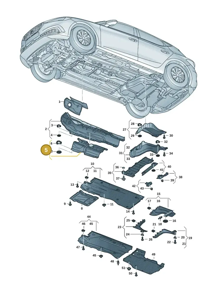 5Q0825613F — SEAT Leon style (2019-) diagram 5fn825010, position 5