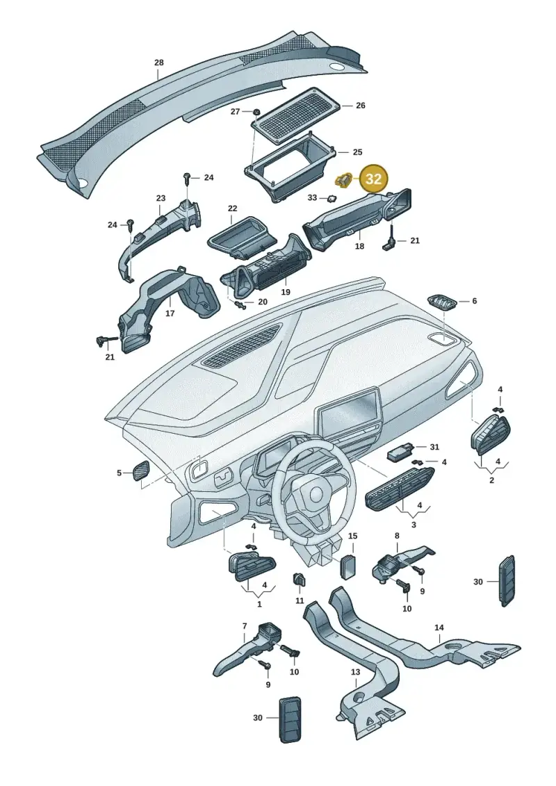 5Q0907643E — SEAT EBoost CUPRA (2021-) diagram 10a819300, position 32