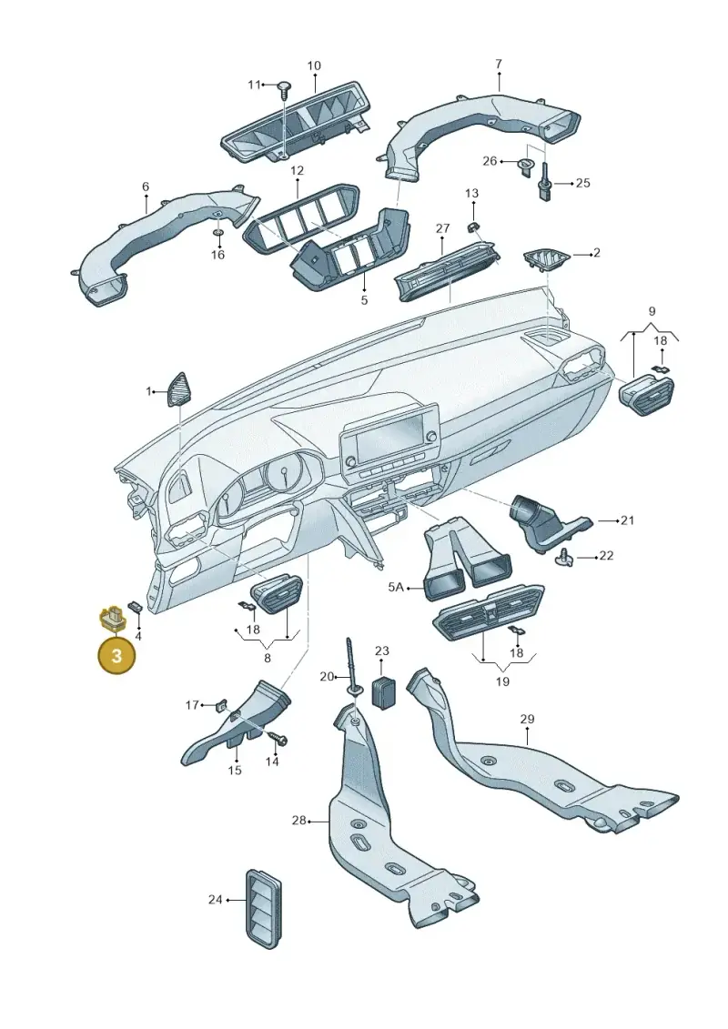 5Q0907643E — SEAT Formentor TSI CUPRA (2020-) diagram 5fn819030, position 3