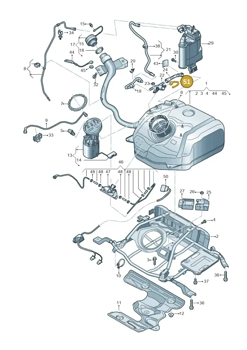 5Q0971727G — SEAT Formentor TSI CUPRA (2020-) diagram 596201040, position 51
