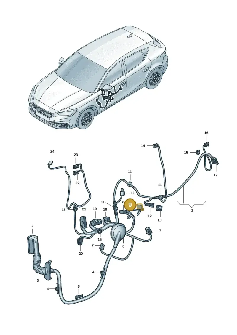 5Q0972703B — SEAT Formentor TSI CUPRA (2020-) diagram 5fn972033, position 9