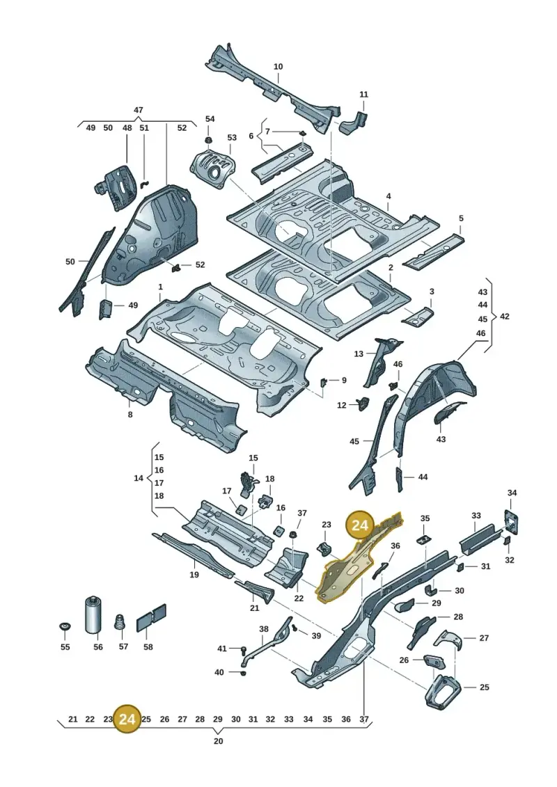 5QE803490 — SEAT Formentor TSI CUPRA (2020-) diagram 5fn803014, position 24