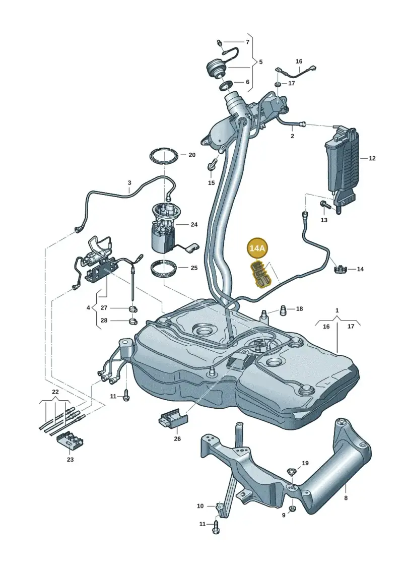 5QS201449 — SEAT 578 platform diagram 57x201010, position 14A