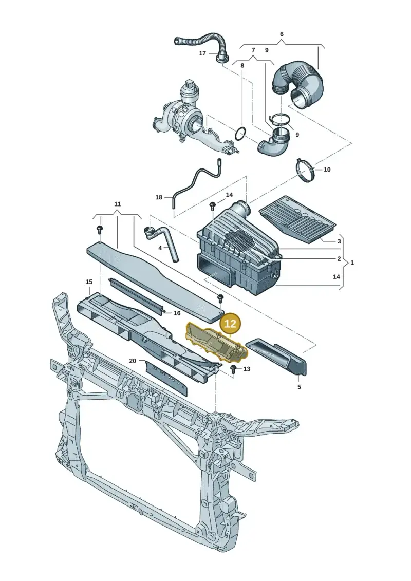 5R3129621 — SEAT 578 platform diagram 5h0129070, position 12