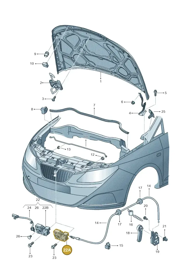 5U0823509A — SEAT Ibiza Reference (2011-2012) diagram 639823000, position 22A