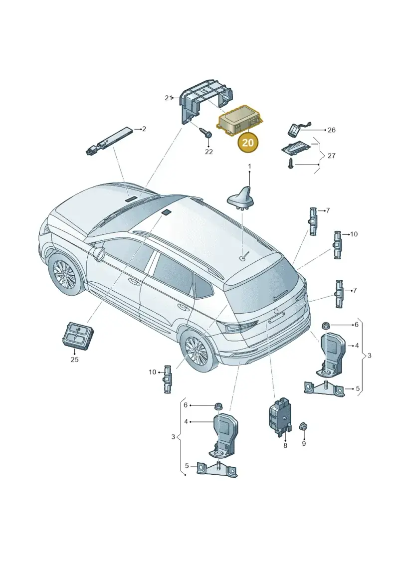 5WA035284E — Skoda Karoq (2017-2023) diagram 834035010, position 20