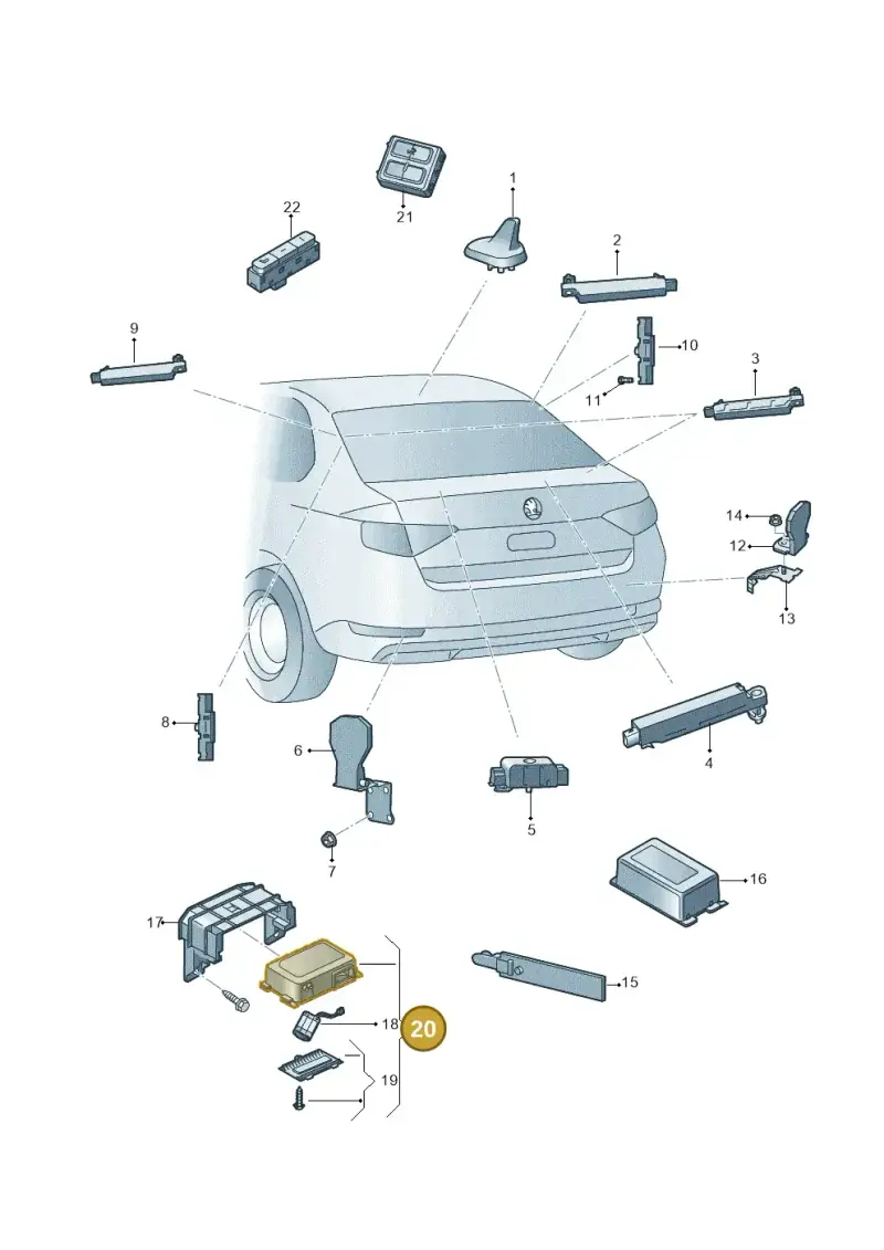 5WA035284E — Skoda Superb Combi (2015-2024) diagram 851035010, position 20