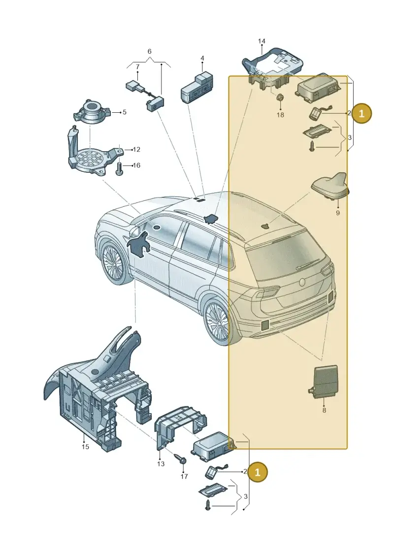 5WA035284E — Volkswagen Tiguan 2.0 4Motion (2017-2024) diagram 884035600, position 1