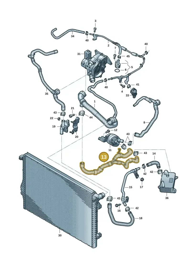 5WA122157AG — SEAT 578 platform diagram 5h0121401, position 13