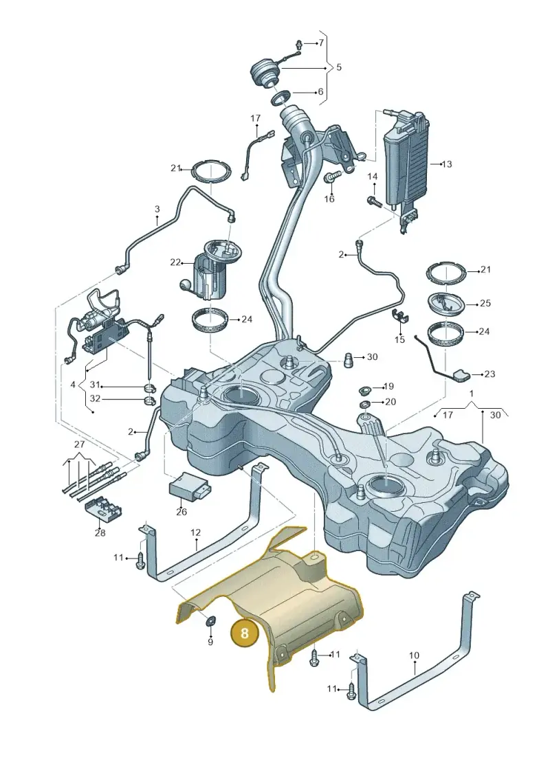 5WA201307B — SEAT Formentor TSI CUPRA (2020-) diagram 813201049, position 8
