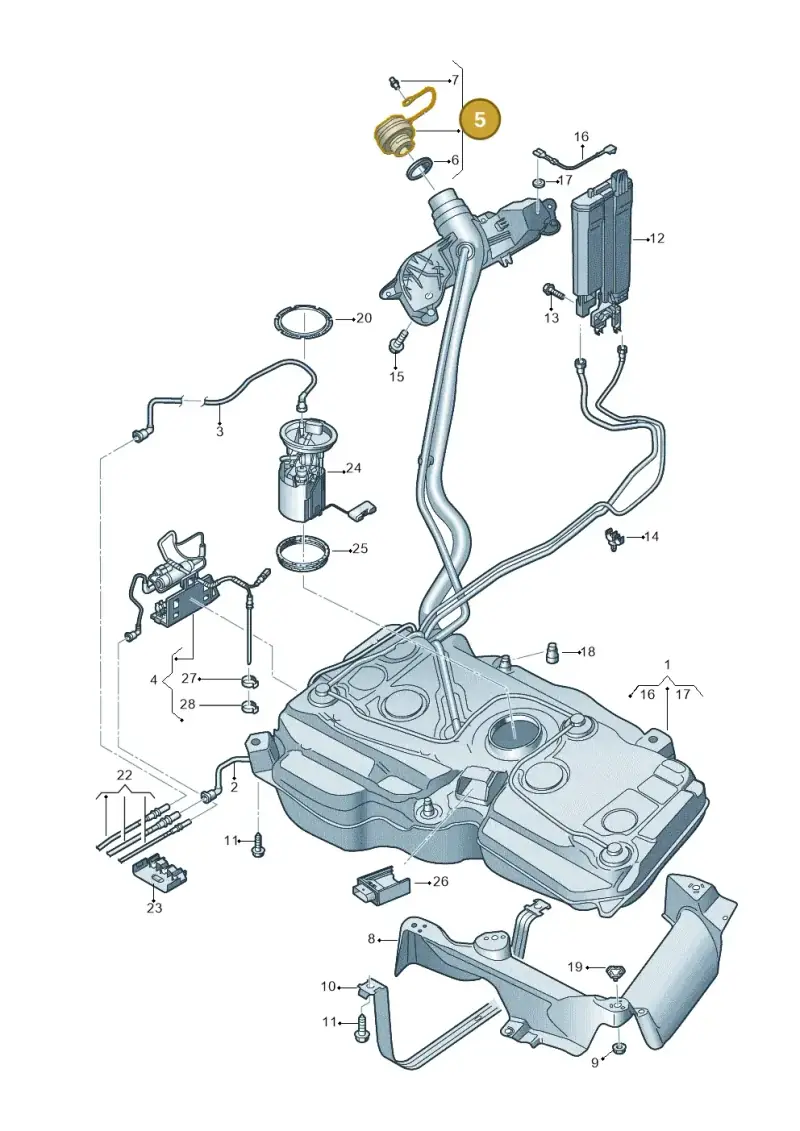 5WA201550E — SEAT Tarraco FR (2018-2024) diagram 869201400, position 5