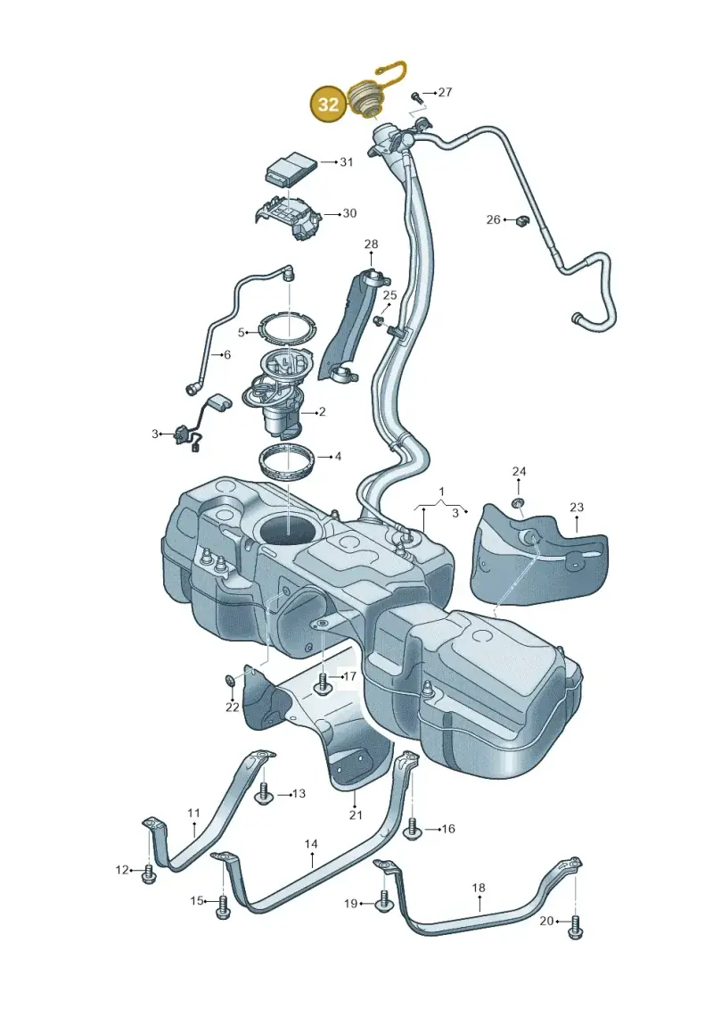 5WA201550L — Audi RS Q8 (2019-2025) diagram 595201110, position 32