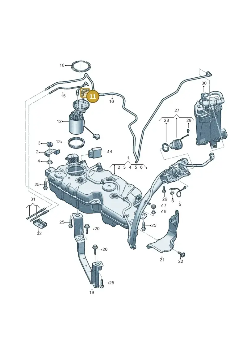 5WA201733 — Volkswagen Caddy Maxi (2020-2025) diagram 2ka201055, position 11