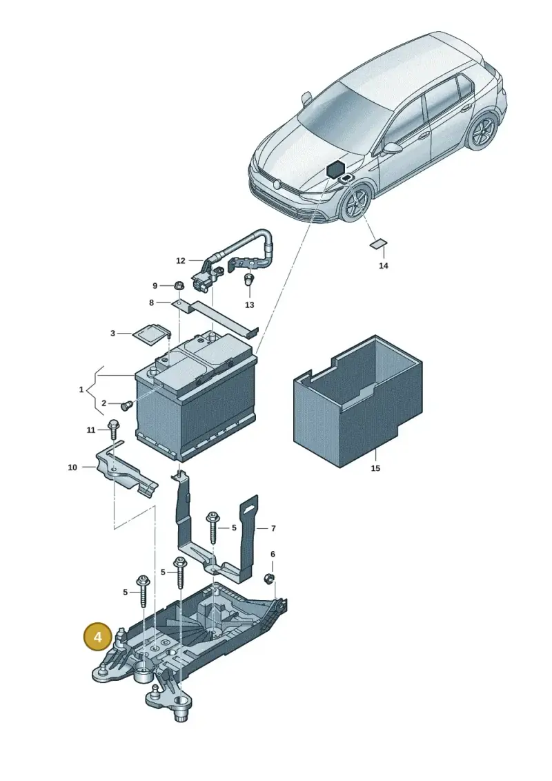 5WA915331B — Volkswagen Golf (2019-2025) diagram 5h0915000, position 4