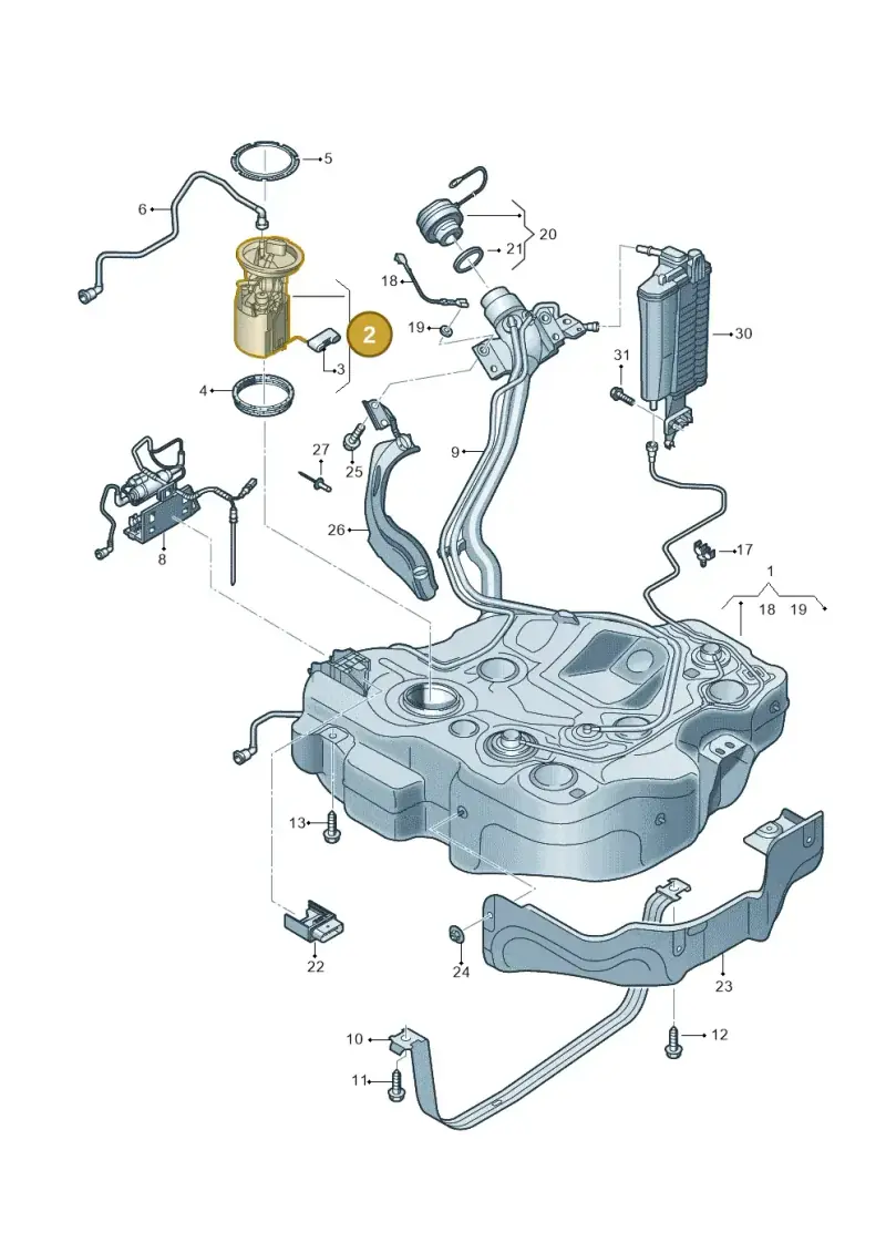5WA919051A — Audi A3 Sportback (2019-2025) diagram 596201010, position 2