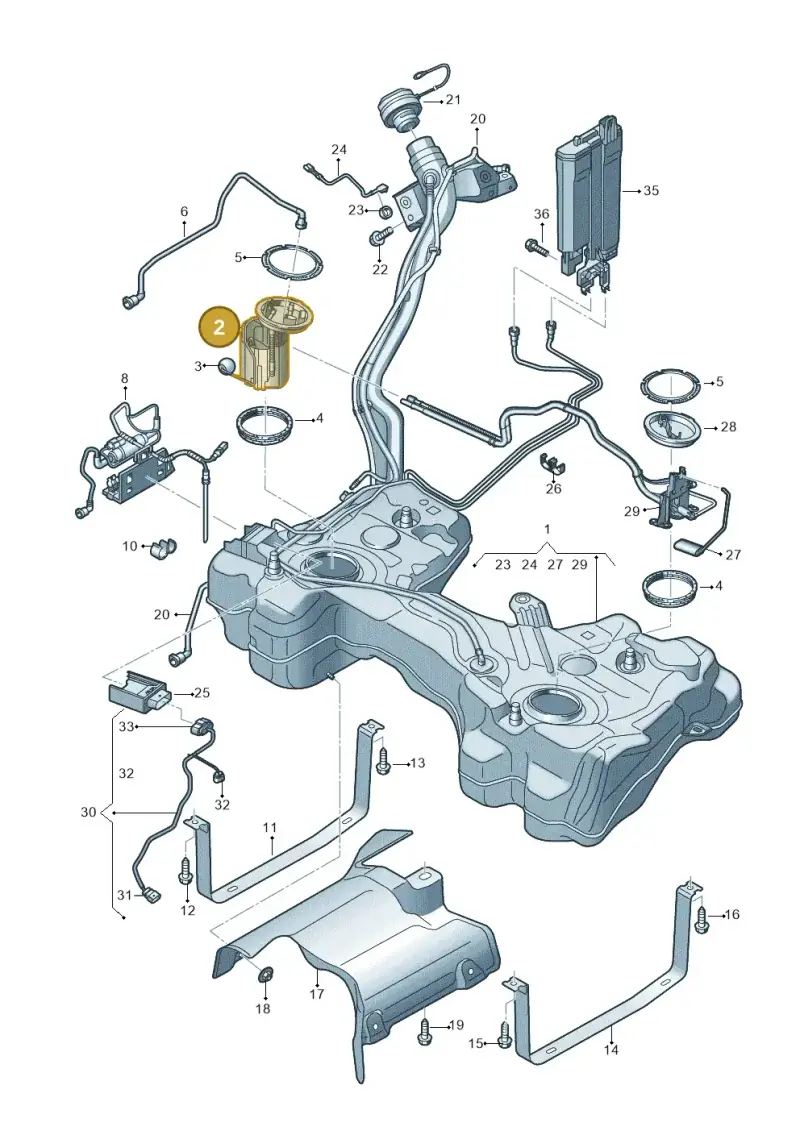 5WA919087C — Audi A3 Sportback (2019-2025) diagram 596201100, position 2