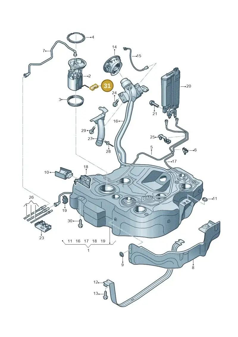 5WA919673 — Audi TTS (2014-2023) diagram 850201100, position 31