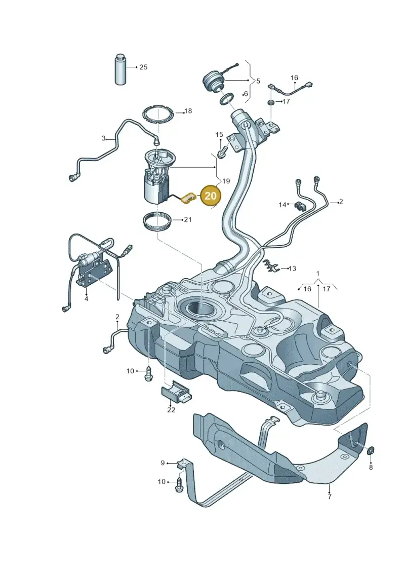 5WA919673B — Audi Q2 (2016-2025) diagram 890201000, position 20