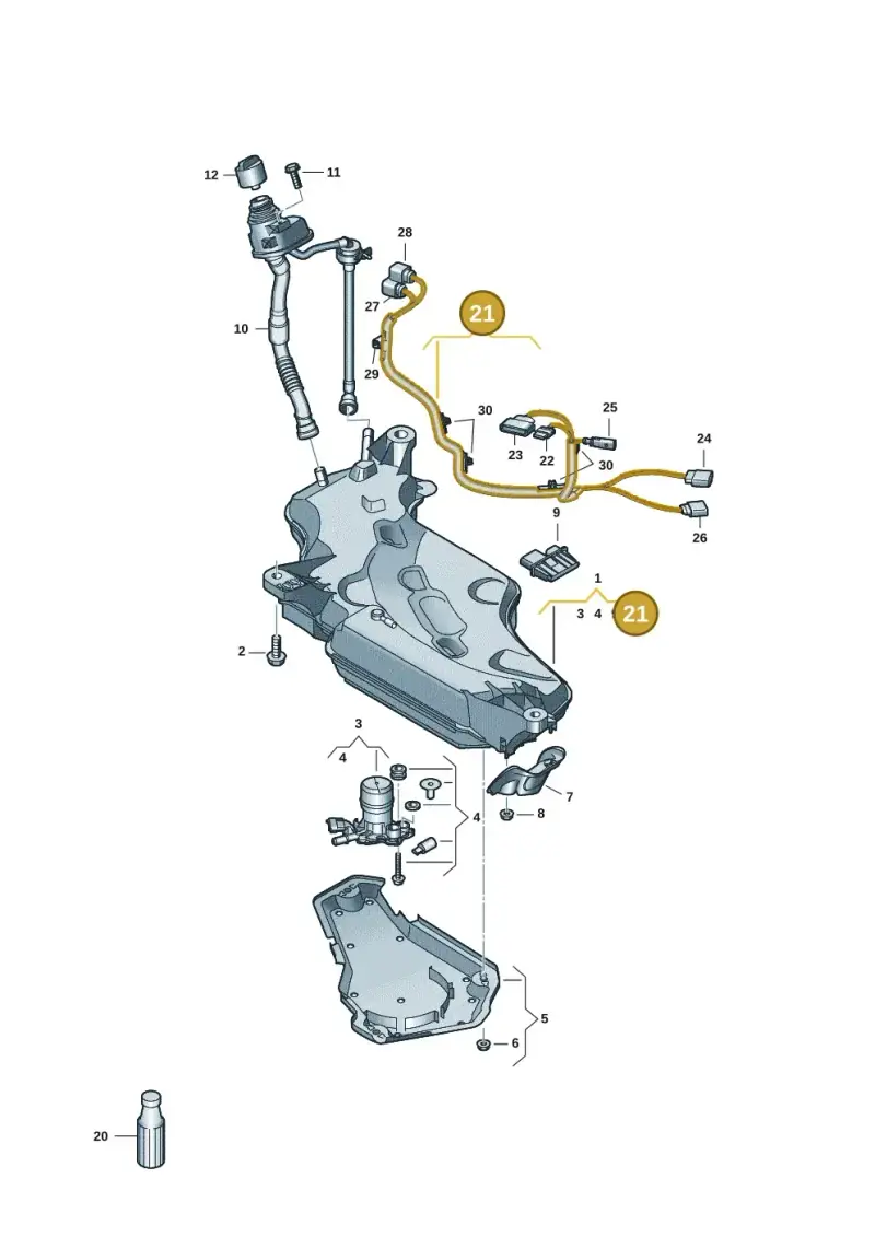 5WA971405 — Audi A3 Sportback (2019-2025) diagram 596201405, position 21