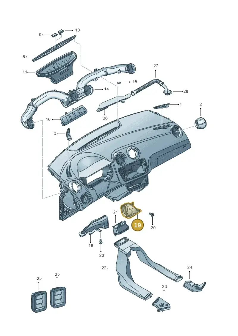 6C2819152 — SEAT Ibiza Stylance (2015-) diagram 639819300, position 19