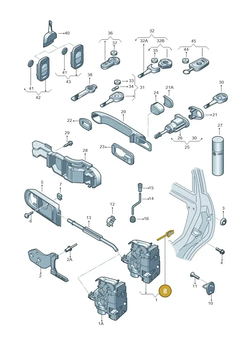 6E0837069 — SEAT AROSA (2003-2004) diagram 195837000, position 8
