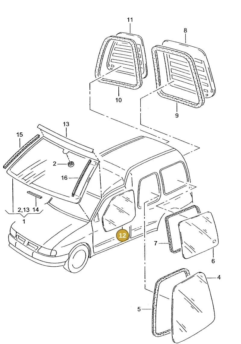 6K4845201C — SEAT INCA (SEAT-VAN) (1995-2003) diagram 173845000, position 12