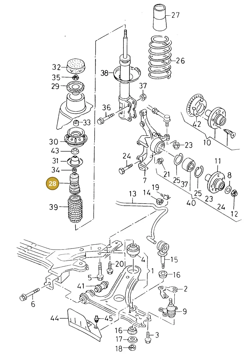 6N0412303A — SEAT CORDOBA/VARIO (1999-2002) diagram 138407100, position 28