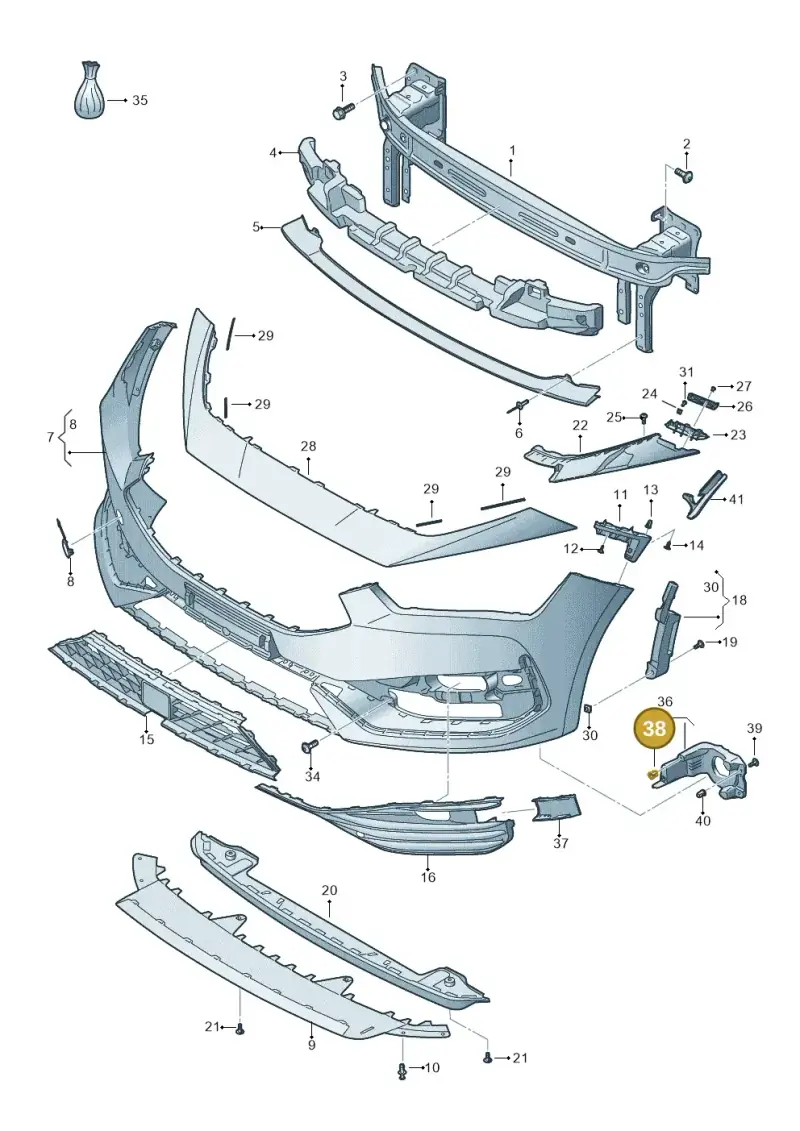 6N0809966 — SEAT Leon style (2019-) diagram 5fn807010, position 38