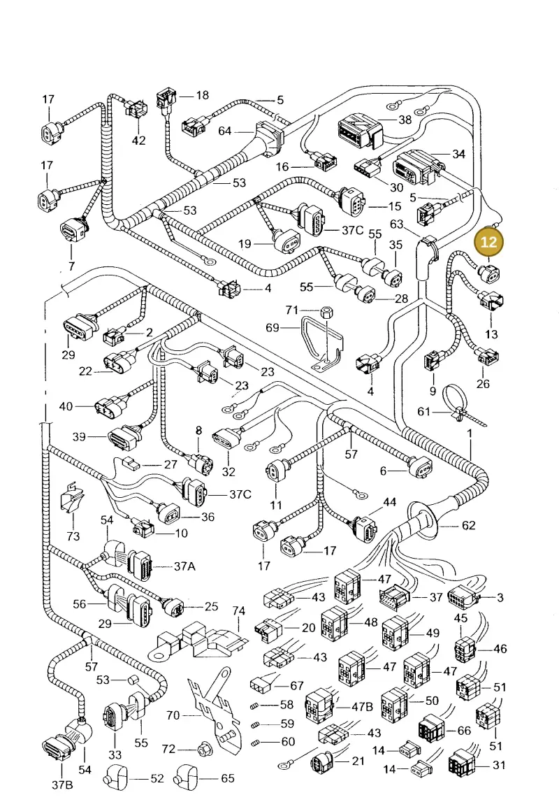 6N0973702 — SEAT CORDOBA/VARIO (1999-2002) diagram 238971600, position 12