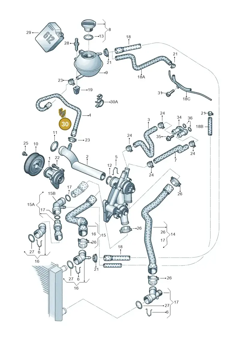 6Q0121120E — SEAT IBIZA                  06> (2005-) diagram 225121220, position 30
