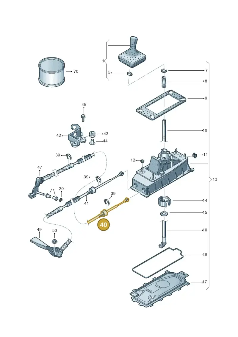 6Q0711266AC — SEAT IBIZA                  06> (2005-) diagram 461711350, position 40