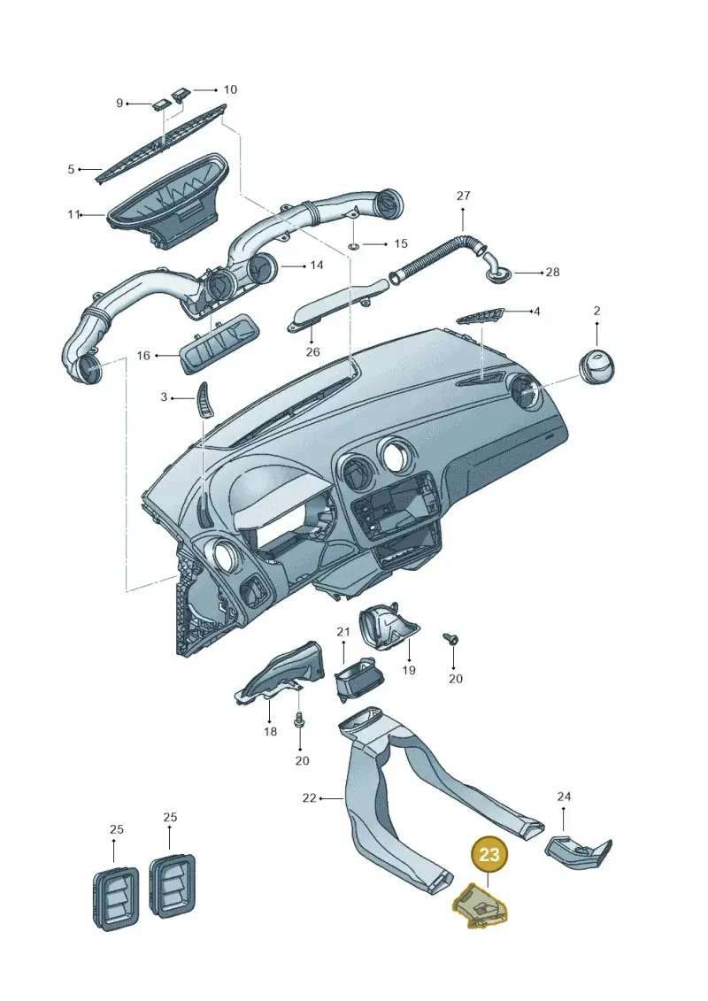 6Q0819893B — SEAT Ibiza Stylance (2015-) diagram 639819300, position 23