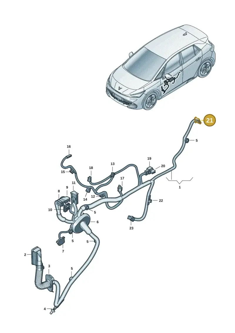6Q0972708 — SEAT EBoost CUPRA (2021-) diagram 10s972033, position 21
