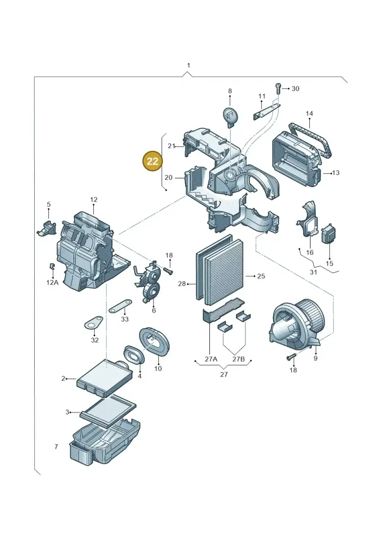 6Q1819007 — SEAT Ibiza Reference (2008-2011) diagram 225819250, position 22