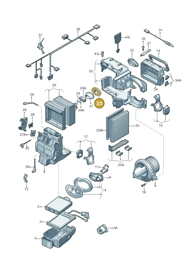 6Q1820061 — Audi A1 Sportback (2010-2015) diagram 253820200, position 23