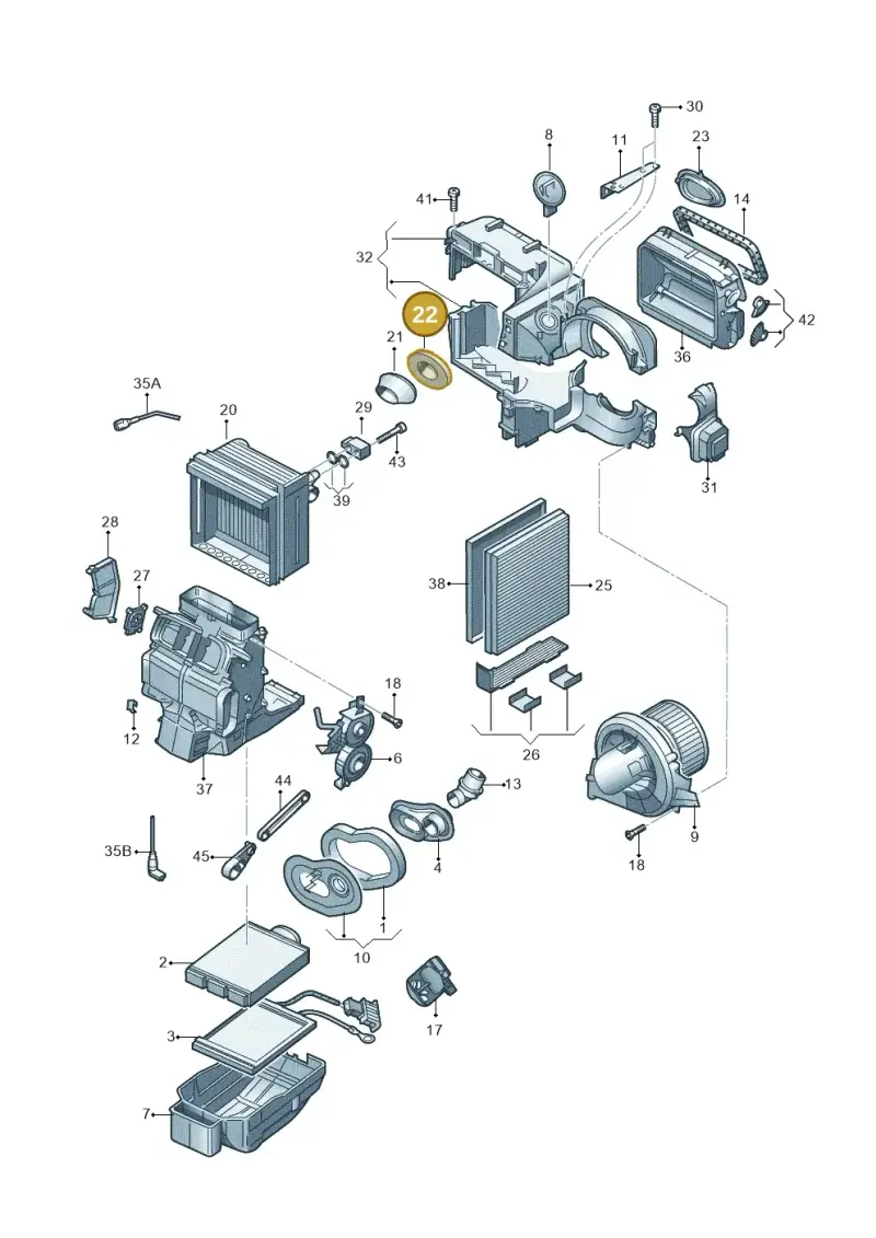 6Q1820061 — Volkswagen Polo (2009-2012) diagram 672820100, position 22