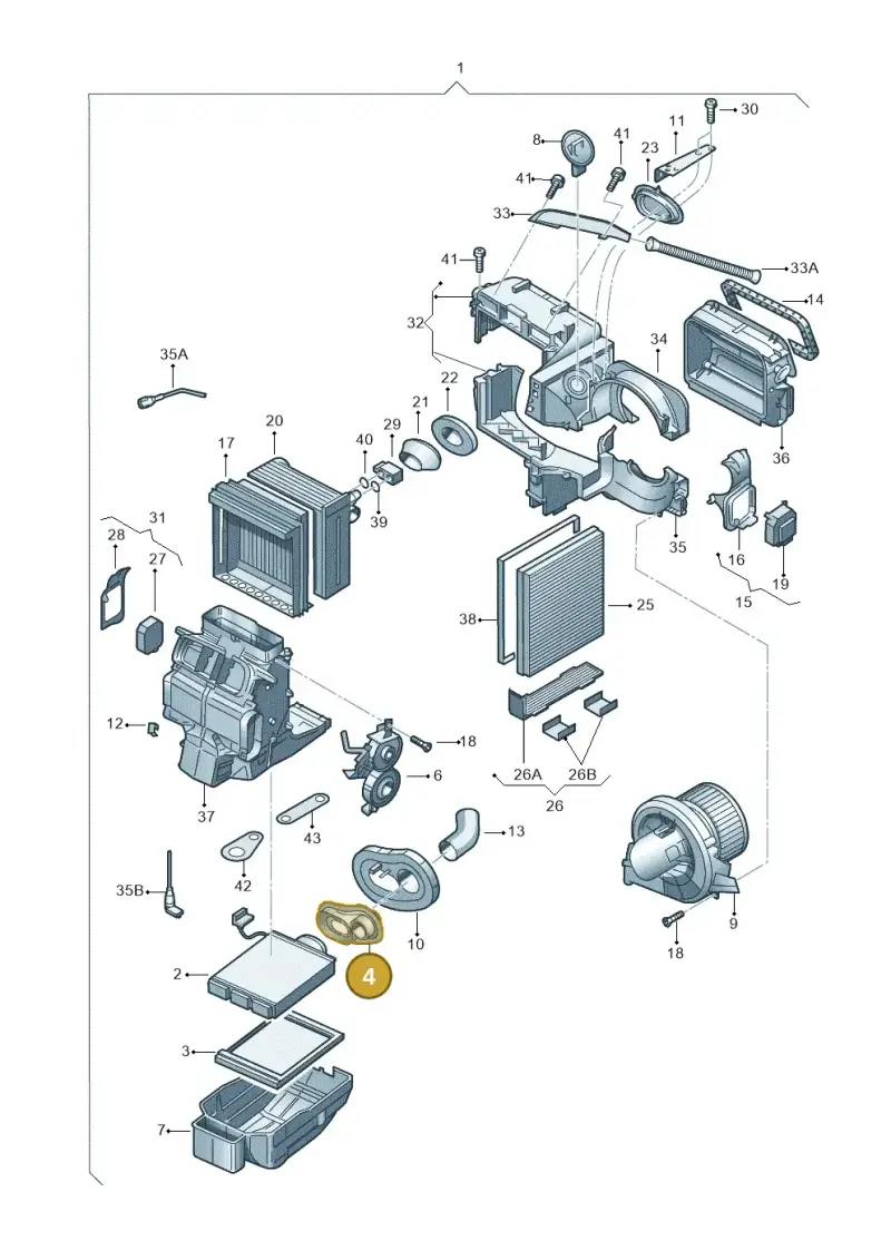 6Q1820609 — Skoda Roomster (2010-2015) diagram 225820100, position 4