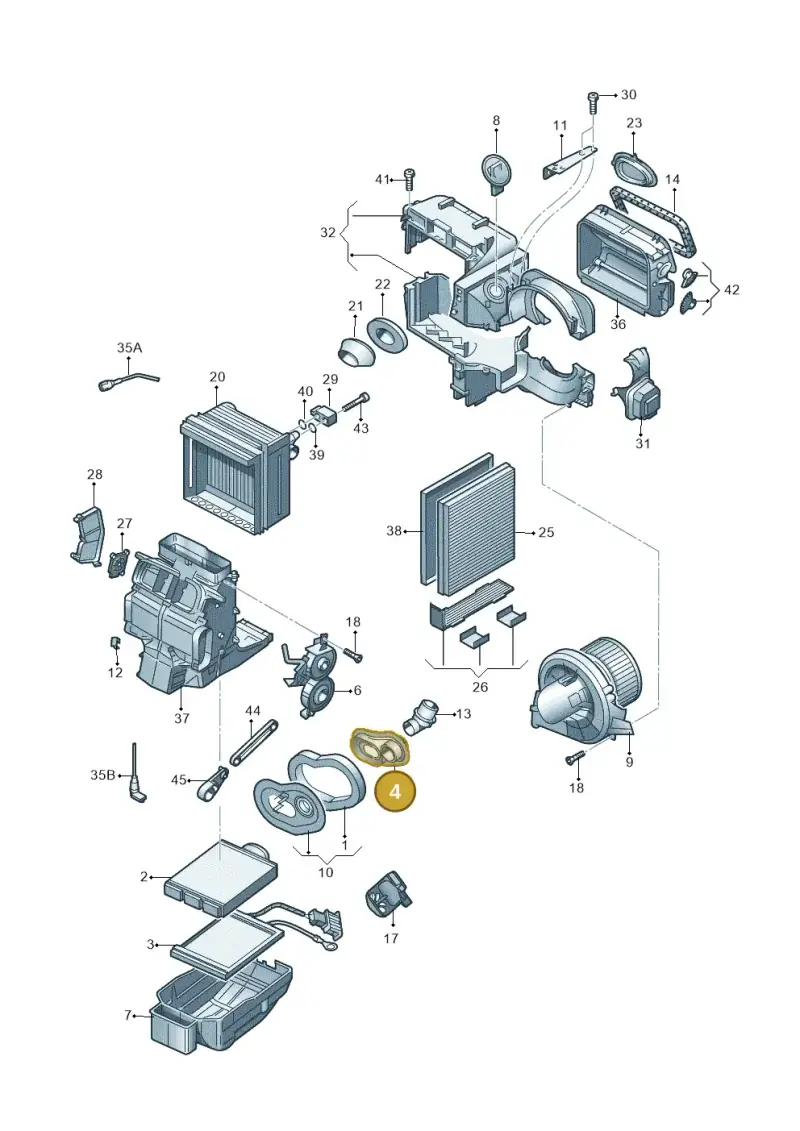 6Q1820609 — Audi A1 Sportback (2010-2015) diagram 253820100, position 4