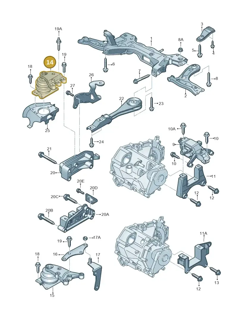 6R0199167AA — SEAT Ibiza Reference (2012-2012) diagram 747199250, position 14