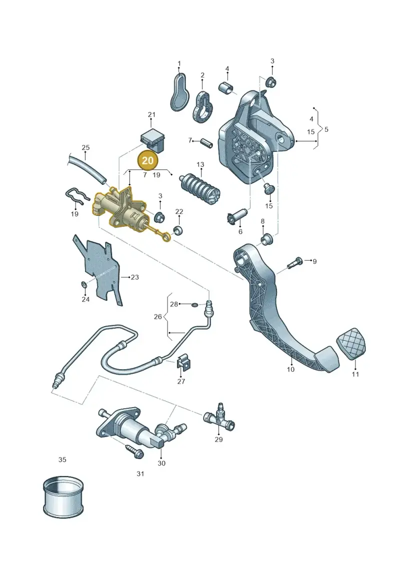 6R0721405E — SEAT Toledo Reference (2012-2015) diagram 773721250, position 20