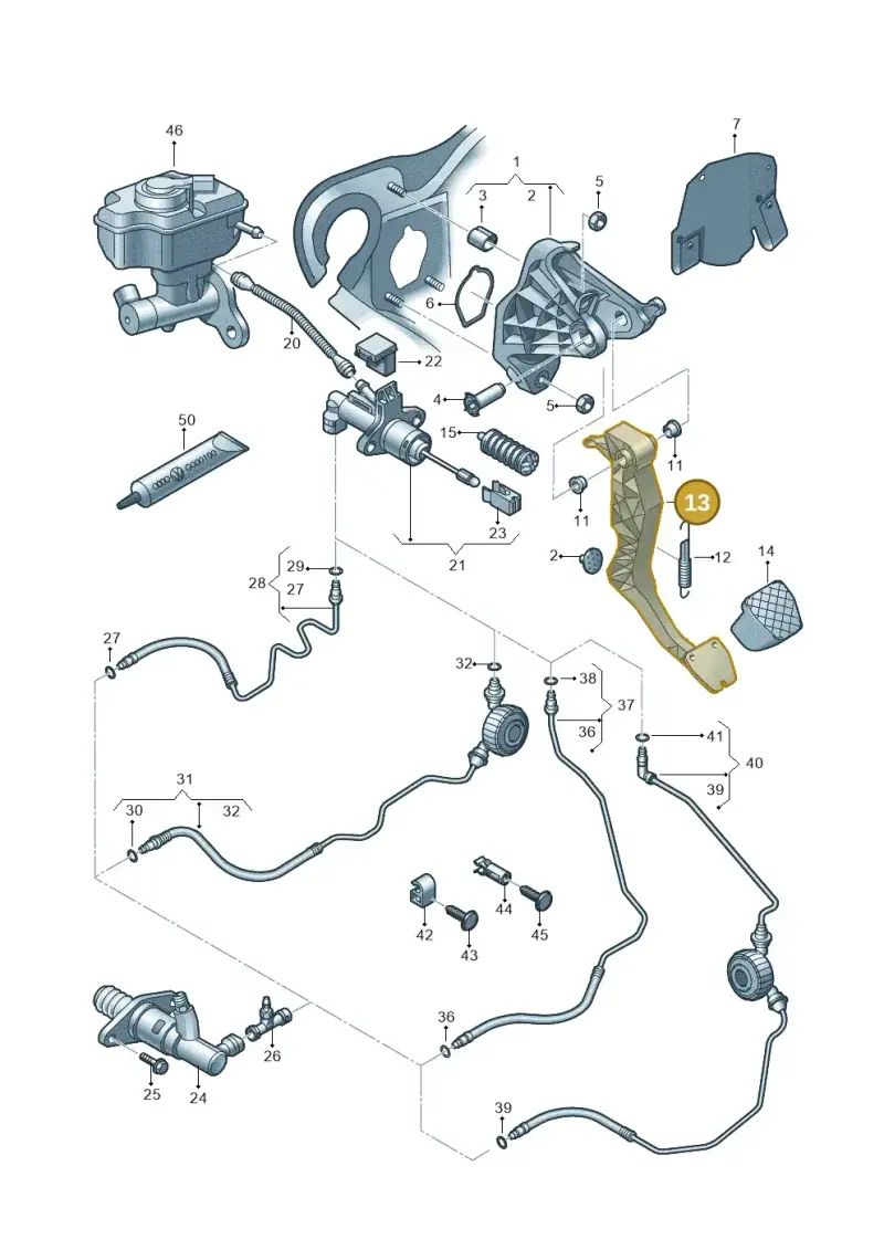 6R1721321B — Audi A1 Sportback (2010-2015) diagram 708721250, position 13