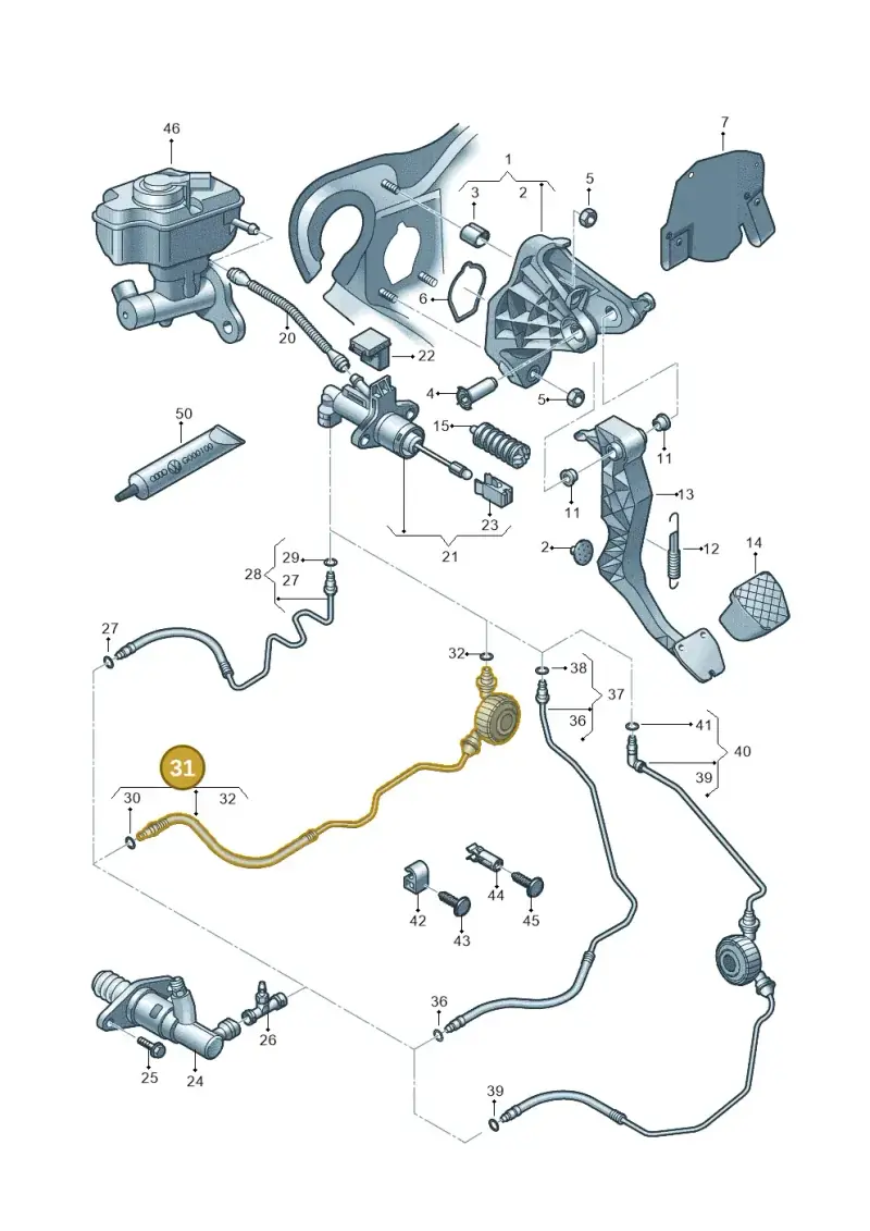6R1721465AD — Audi A1 Sportback (2010-2015) diagram 708721250, position 31