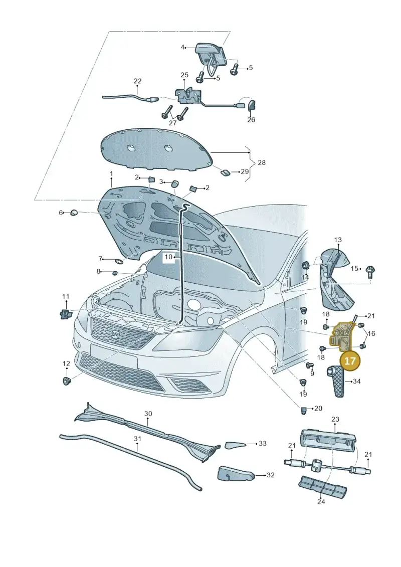 6R1823633 — SEAT Toledo Reference (2015-2019) diagram 742823000, position 17