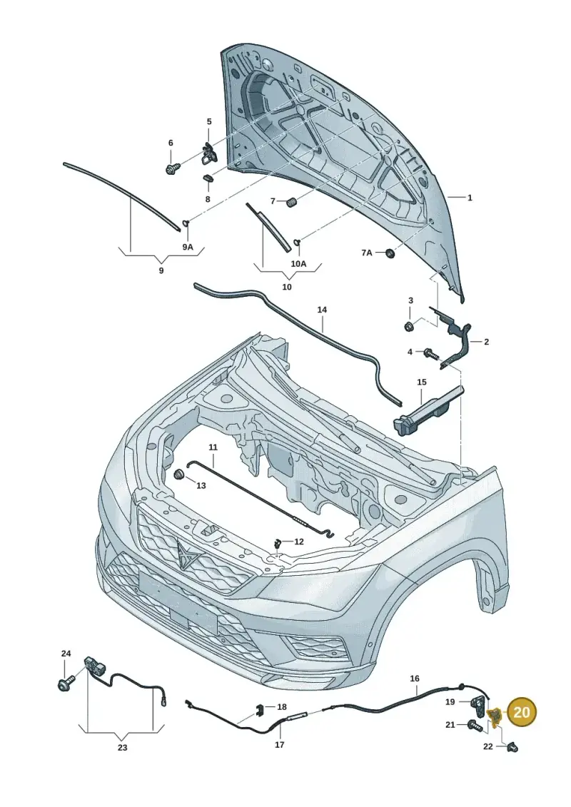 6R1823633 — SEAT Ateca Style (2016-) diagram 893823001, position 20
