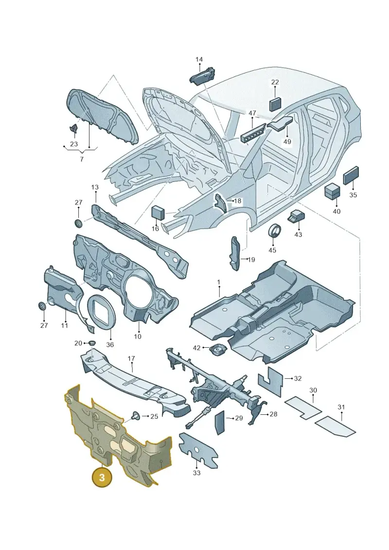 6R2863925E — Volkswagen Polo (2012-2014) diagram 672863200, position 3