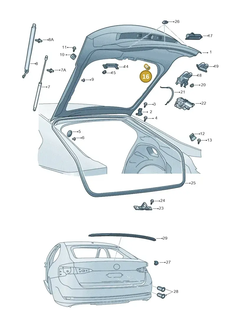 6U0827525 — Skoda Octavia (2019-2022) diagram 585827000, position 16